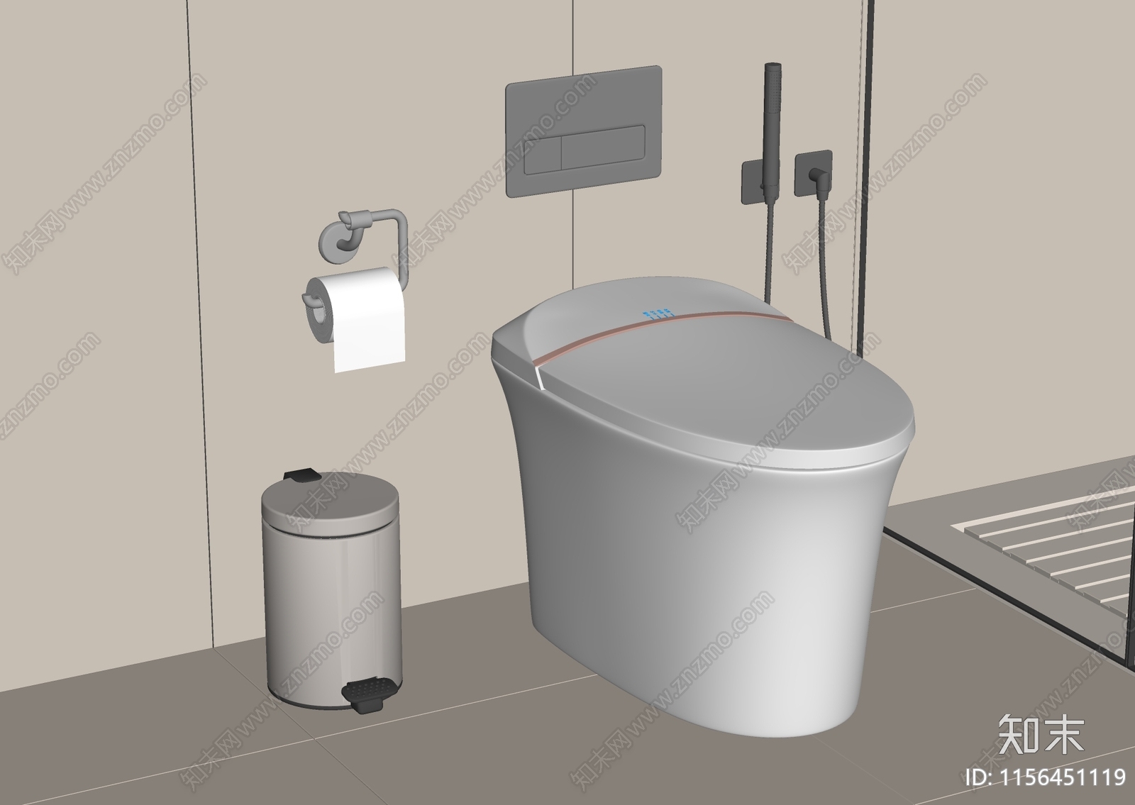 智能马桶SU模型下载【ID:1156451119】
