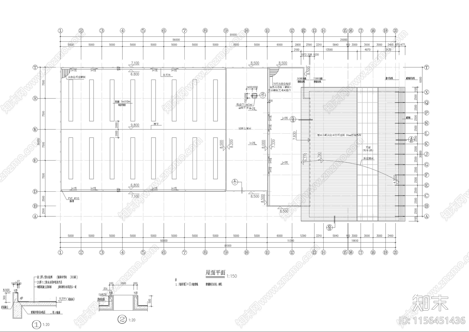 奥迪3S店建筑cad施工图下载【ID:1156451436】