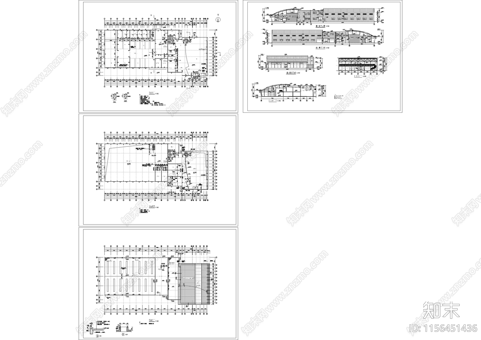 奥迪3S店建筑cad施工图下载【ID:1156451436】