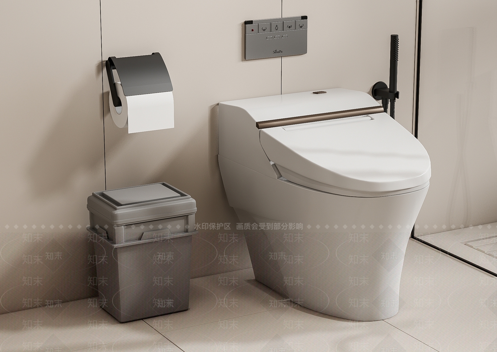 智能马桶3D模型下载【ID:1156451407】