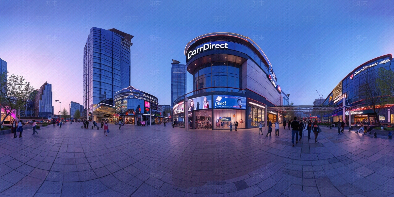 HDR城市商业街街景夜景贴图下载【ID:1156456243】