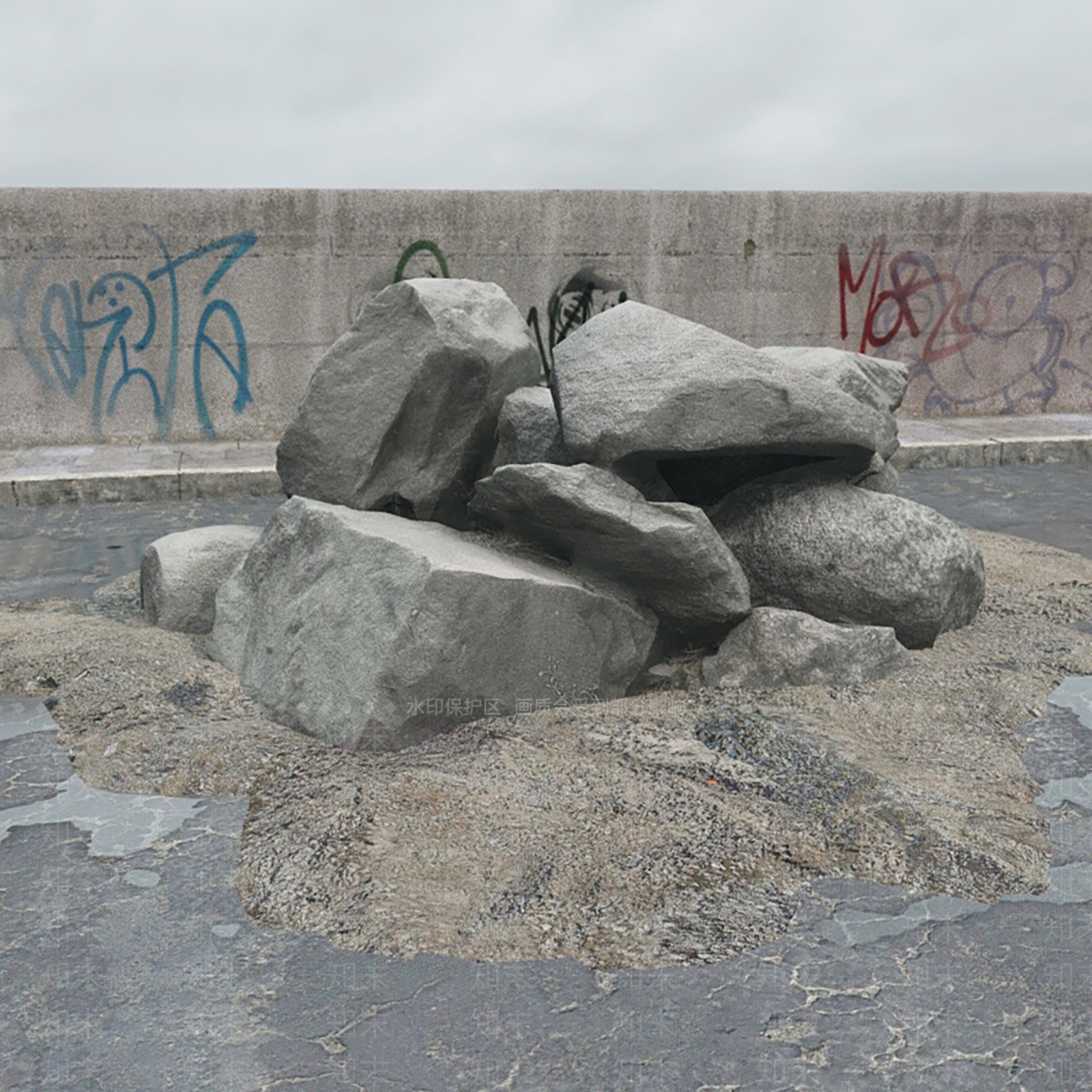 现代碎石堆3D模型下载【ID:1156460150】