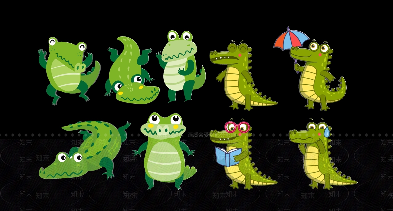 2D现代鳄鱼剪影3D模型下载【ID:1156461016】