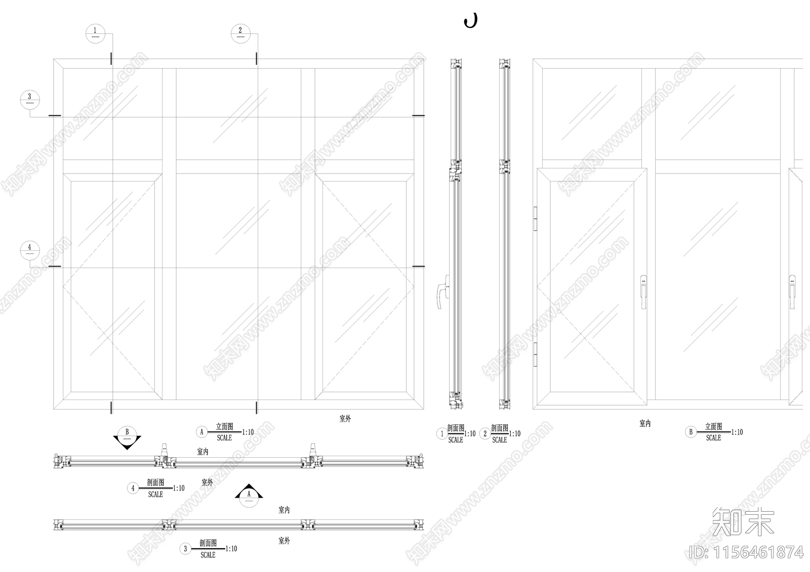八种款式中空玻璃窗标准详图施工图下载【ID:1156461874】