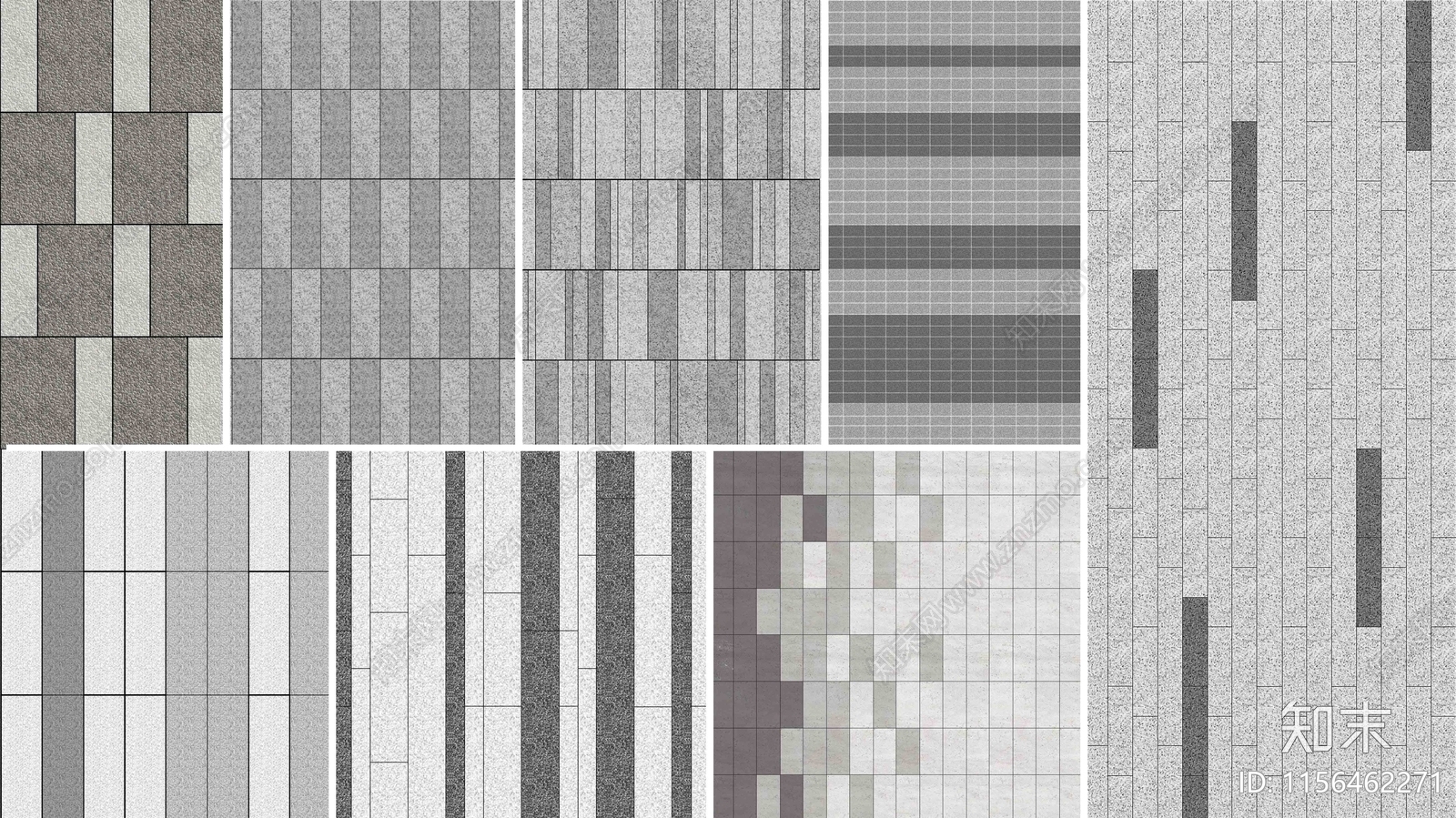 psd免抠彩平平面铺装室外地砖花岗岩跳色广场砖贴图下载【id