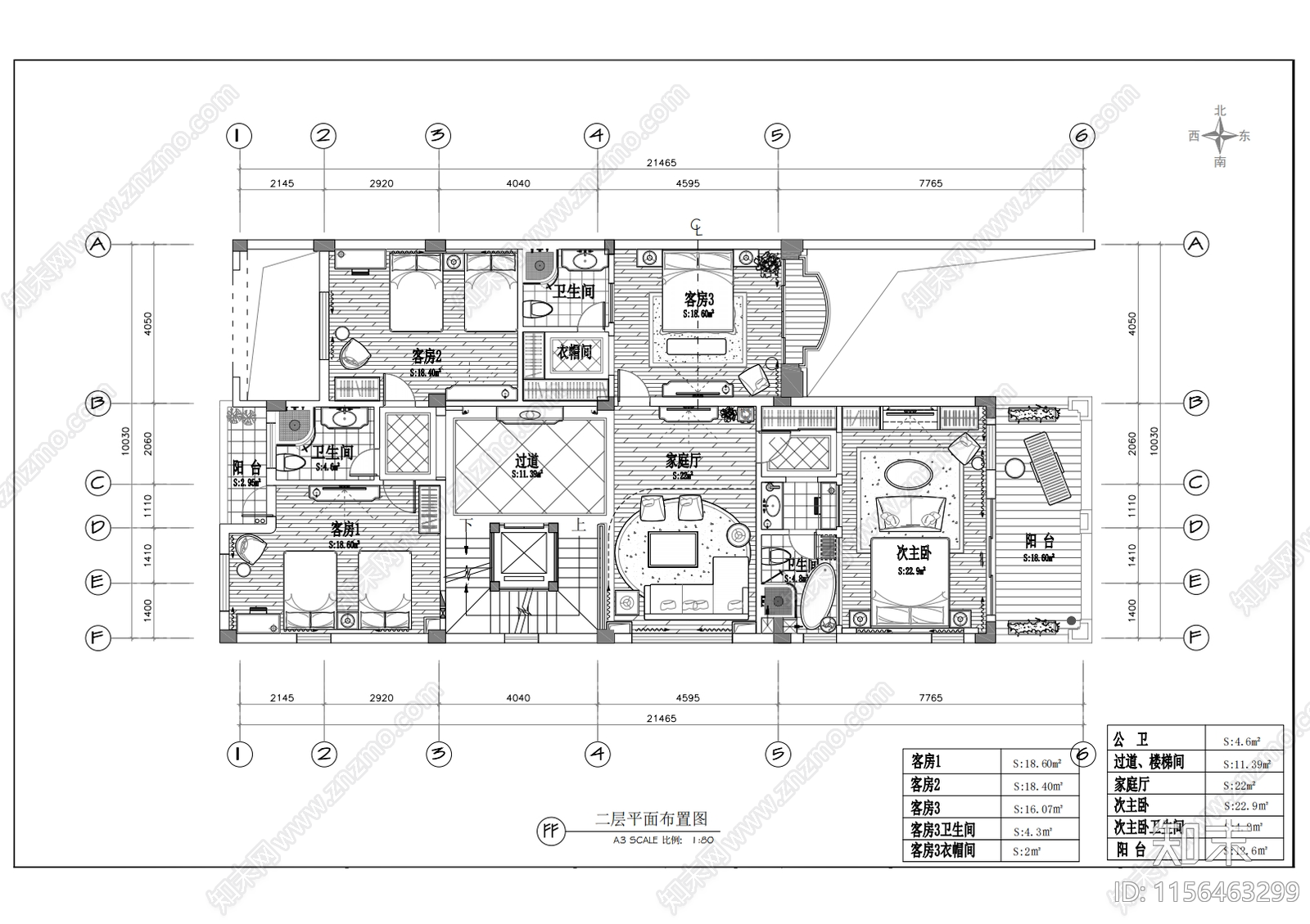 欧式古典别墅cad施工图下载【ID:1156463299】