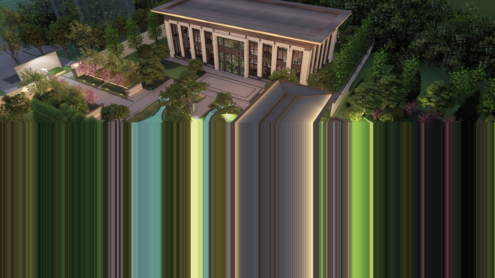 新中式小区景观SU模型下载【ID:1156470875】