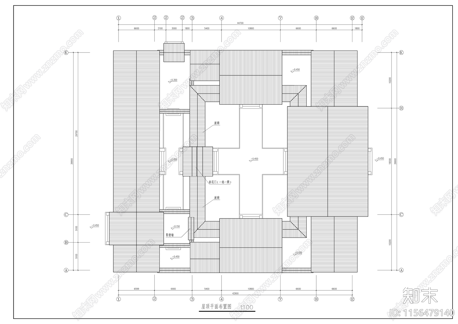 一层四合院建筑设计图cad施工图下载【ID:1156479140】