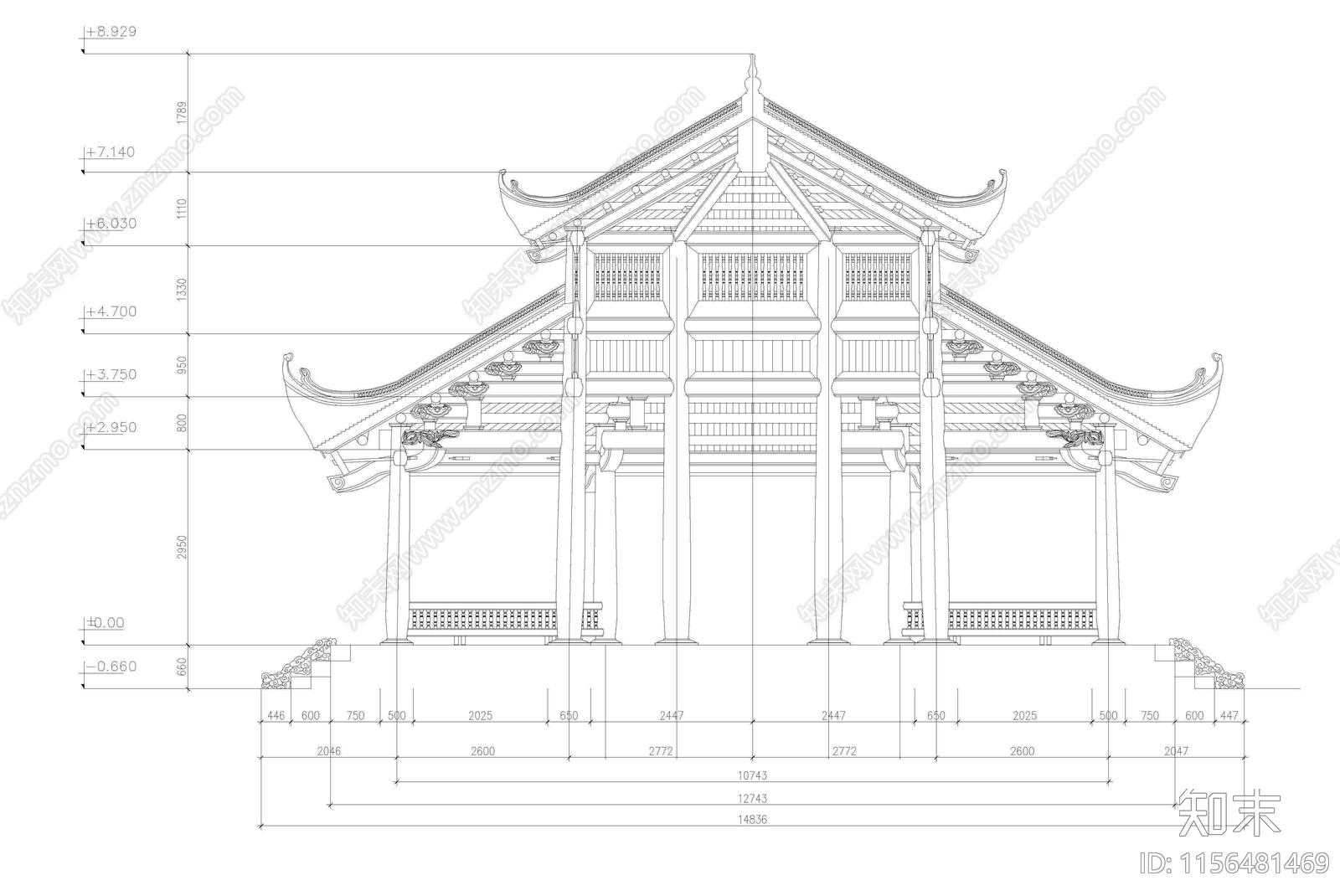 八角亭CADcad施工图下载【ID:1156481469】