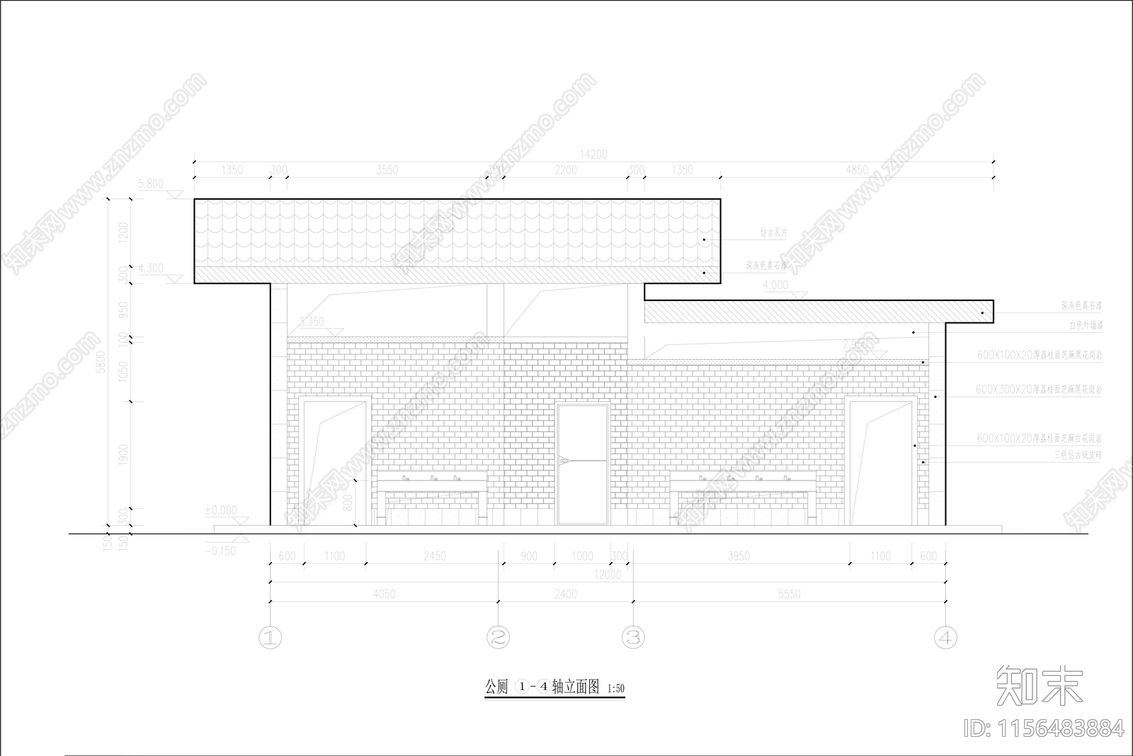 公园公共厕所建筑结构给排水详图cad施工图下载【ID:1156483884】