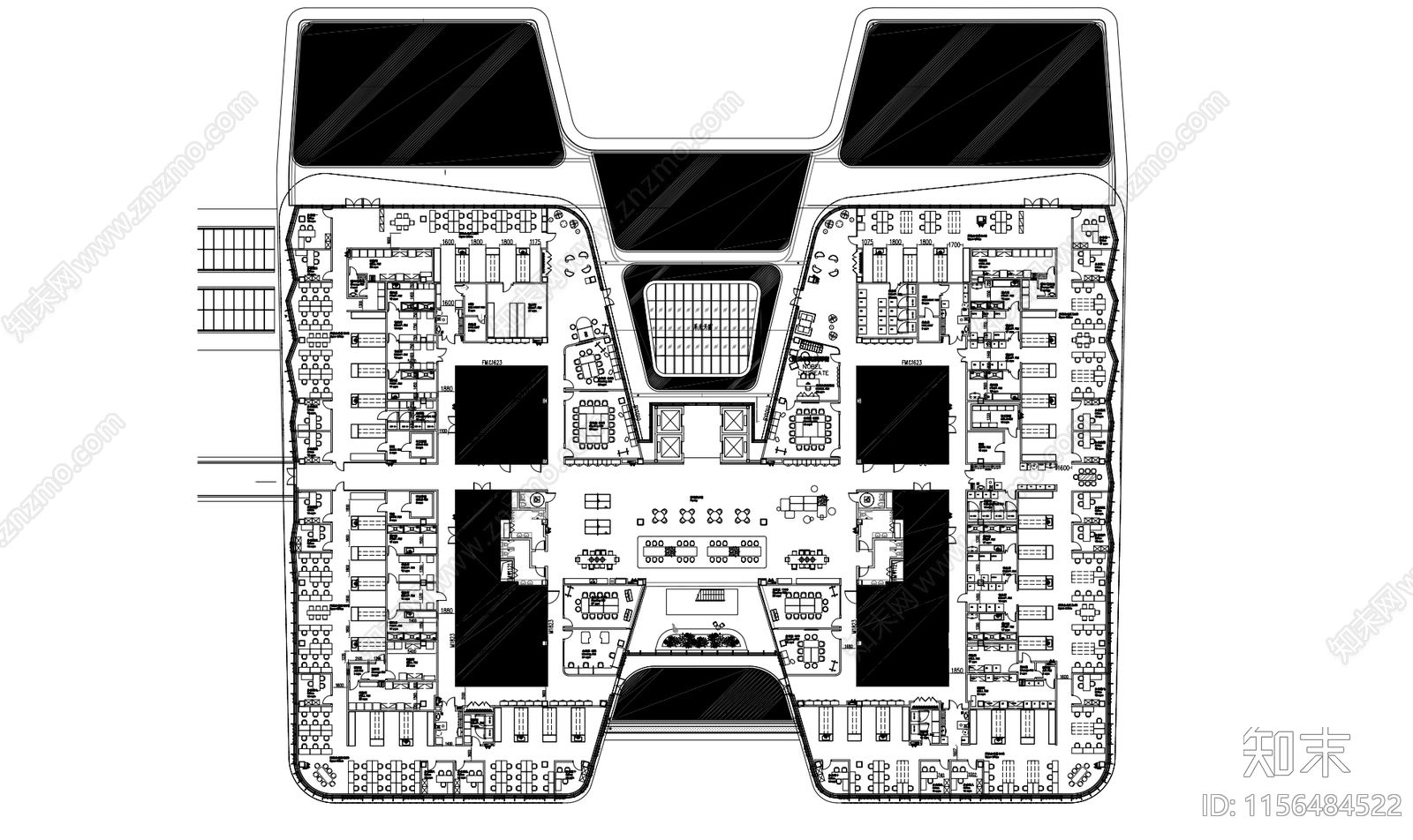 国外设计美国Gensler公司工装平面图施工图下载【ID:1156484522】
