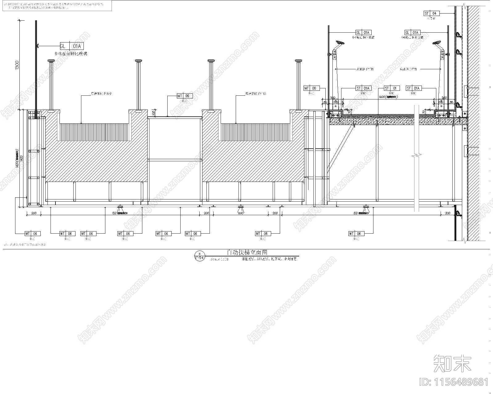 扶梯通用节点大样图施工图下载【ID:1156489681】