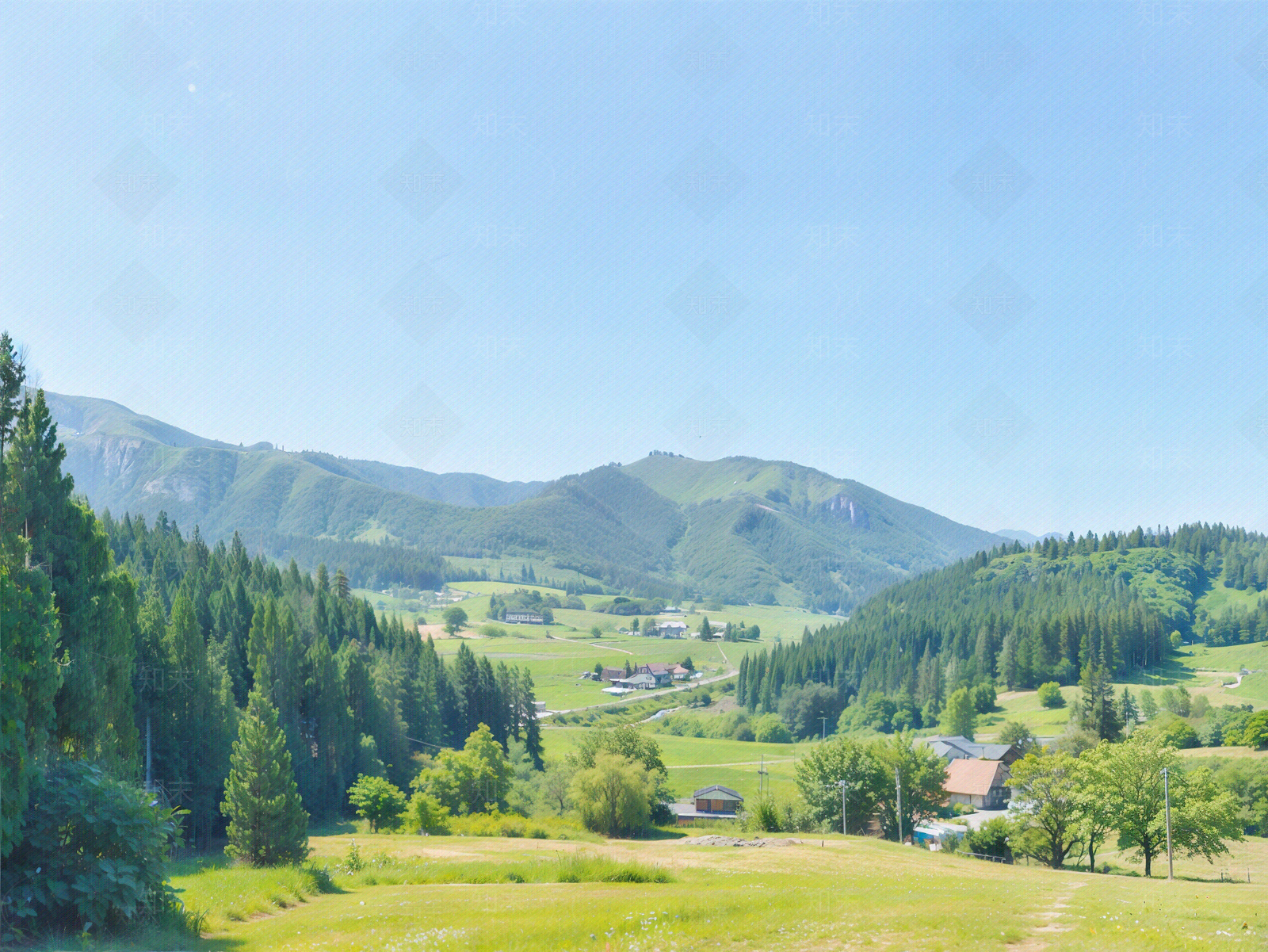 田野乡村外景贴图下载【ID:1156491282】