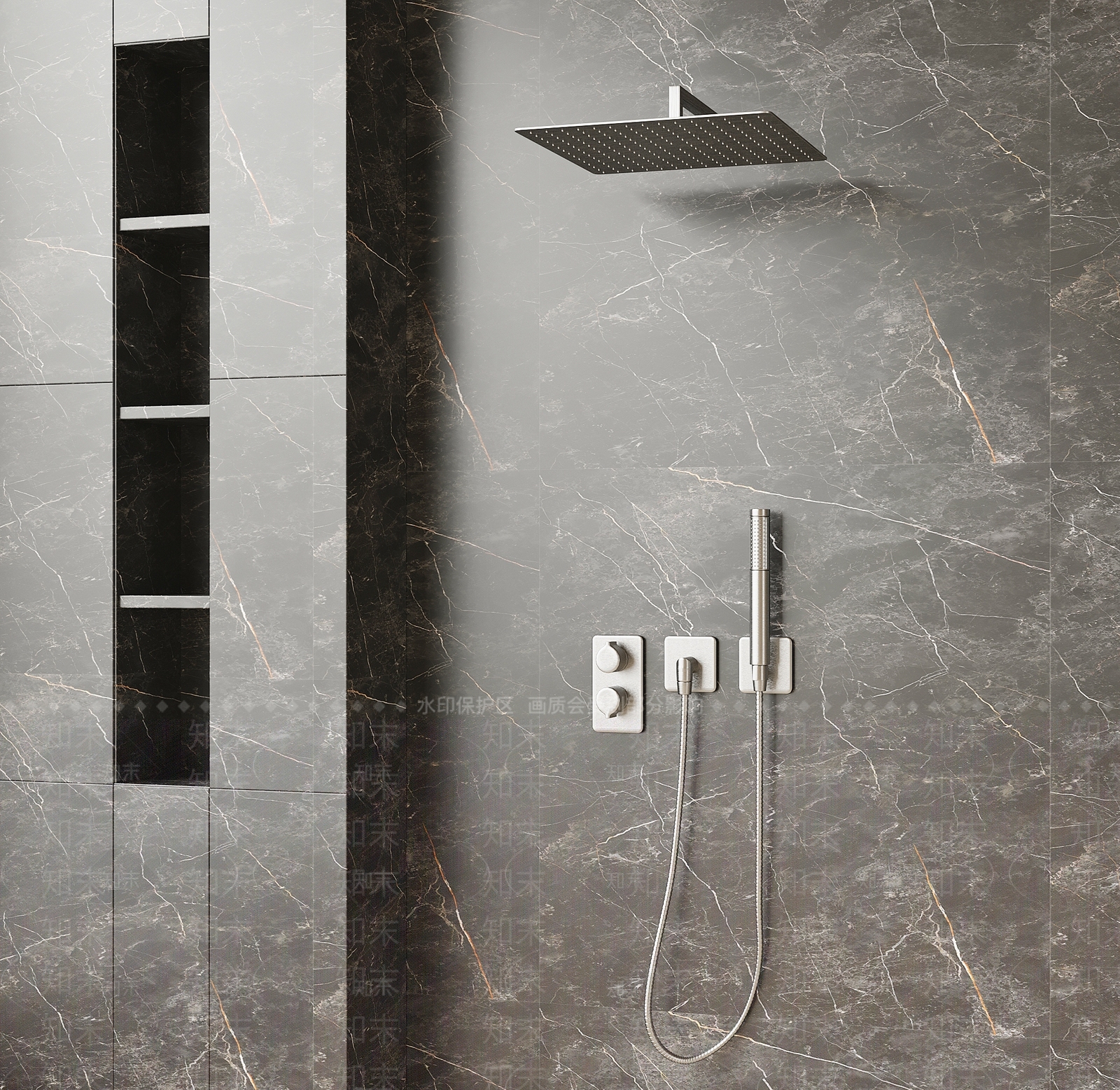 现代淋浴花洒3D模型下载【ID:1156491354】