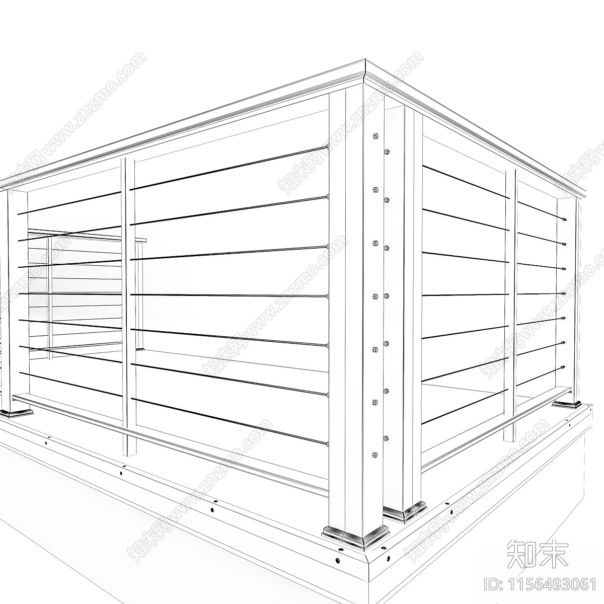 现代栏杆3D模型下载【ID:1156493061】