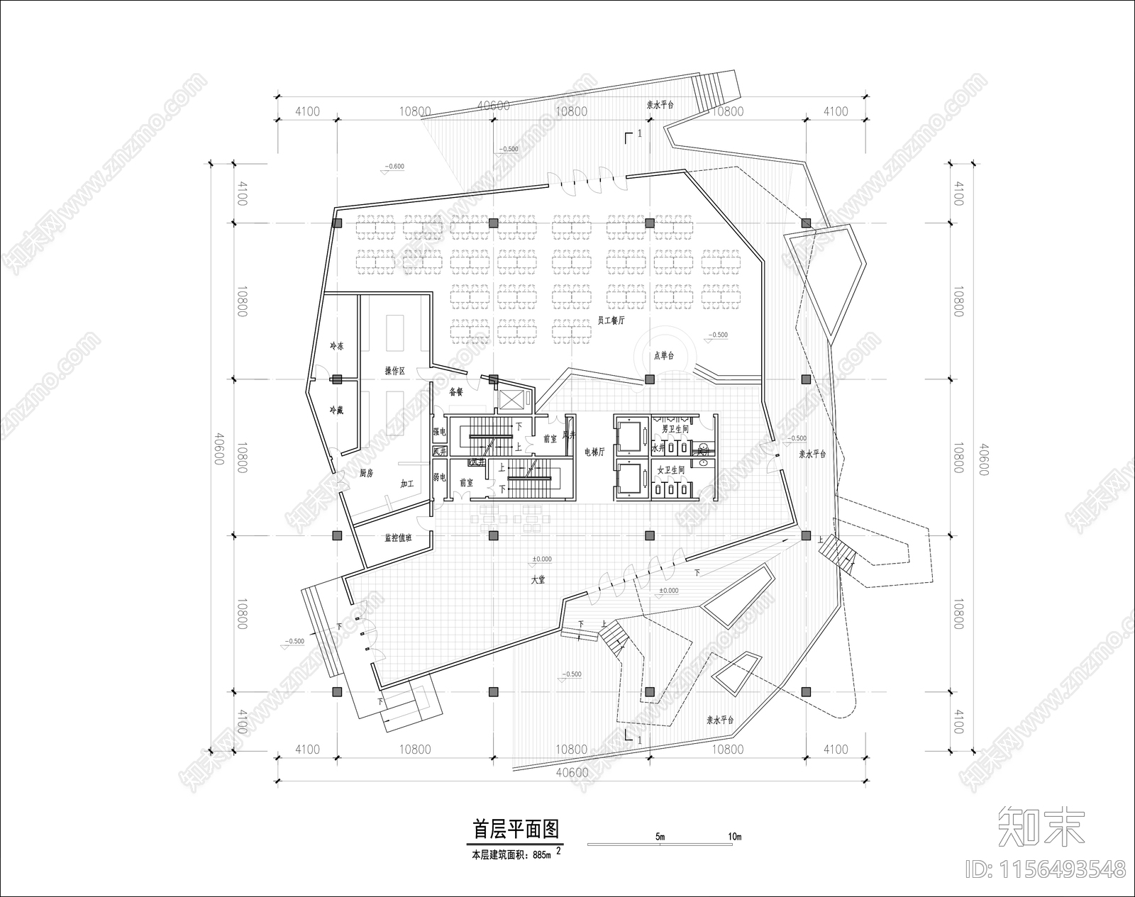 综合办公楼平面图cad施工图下载【ID:1156493548】