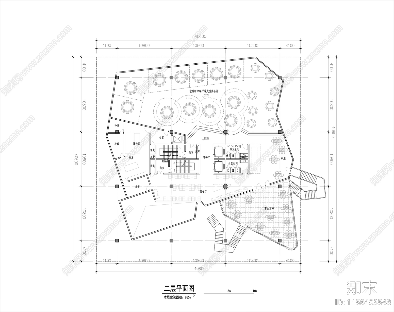 综合办公楼平面图cad施工图下载【ID:1156493548】