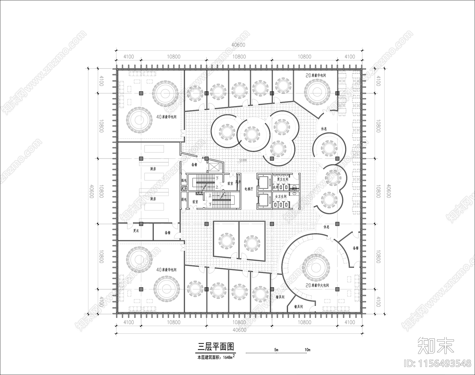 综合办公楼平面图cad施工图下载【ID:1156493548】