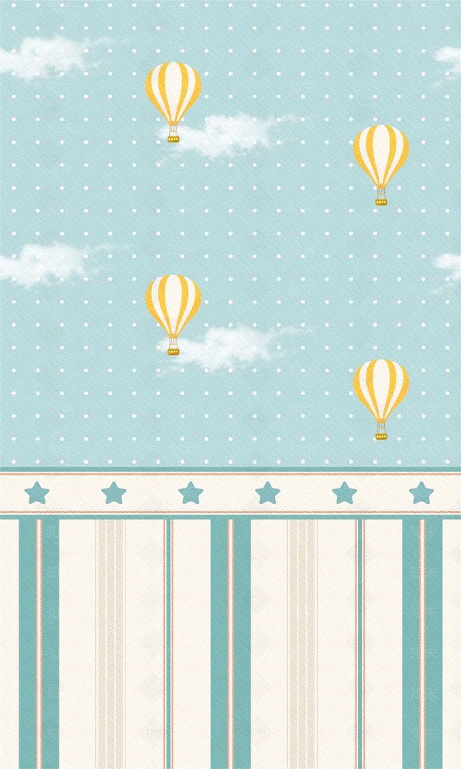 蓝色儿童房壁纸壁布贴图下载【ID:1156494876】