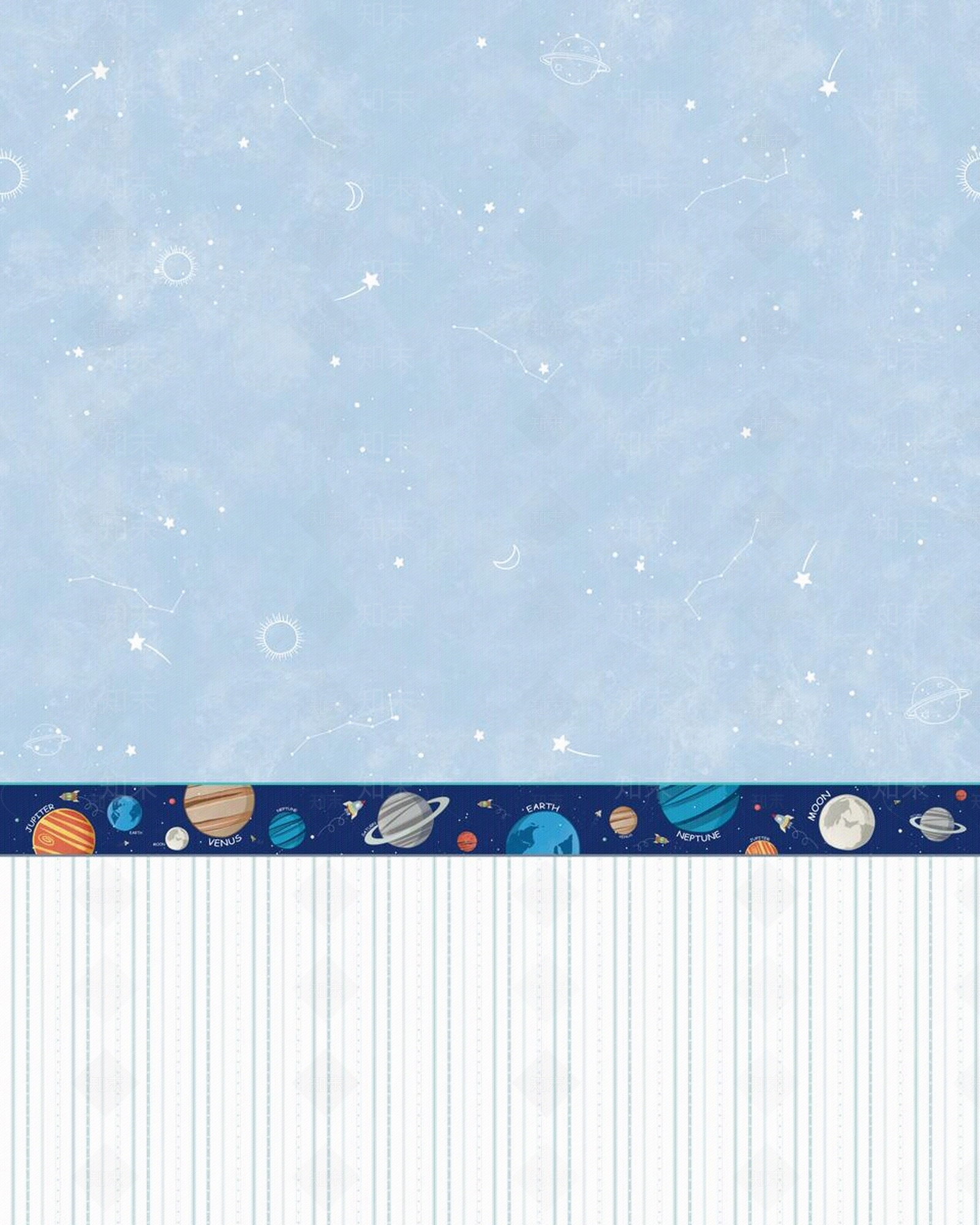 蓝色儿童房壁纸壁布贴图下载【ID:1156495192】