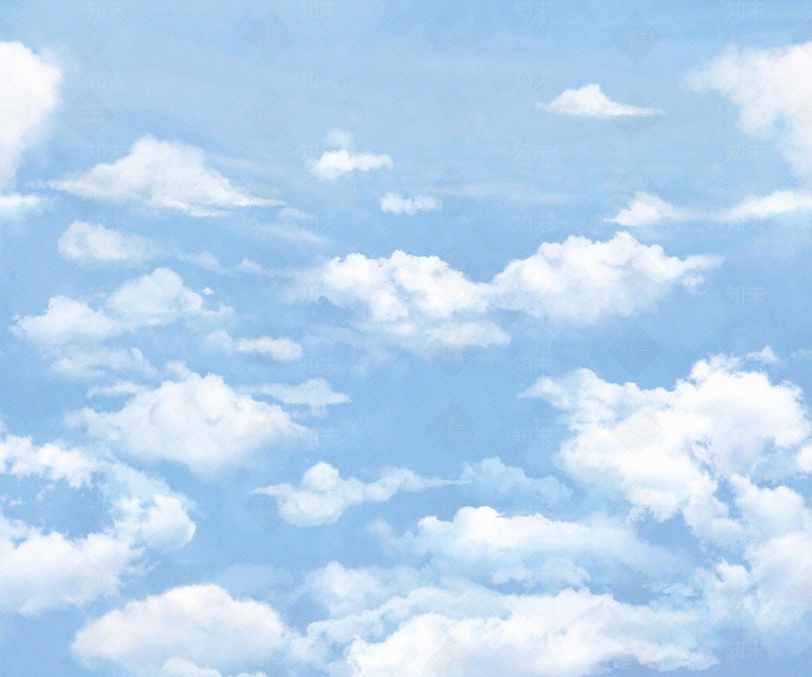 蓝色云朵卡通壁纸壁画贴图下载【ID:1156496194】