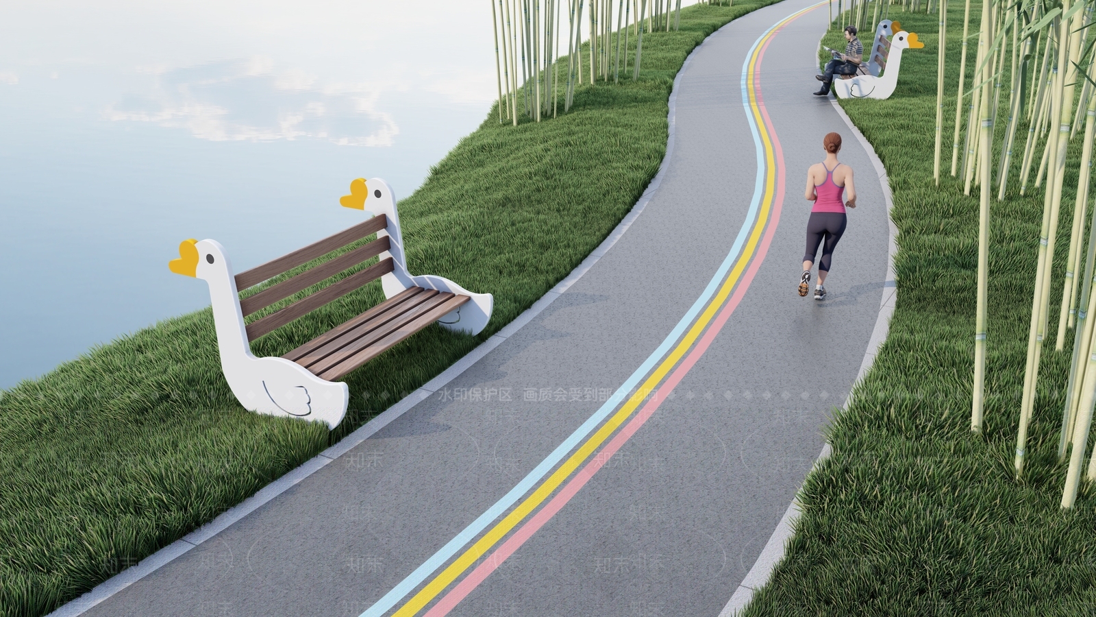 现代网红天鹅创意坐凳SU模型下载【ID:1156497736】