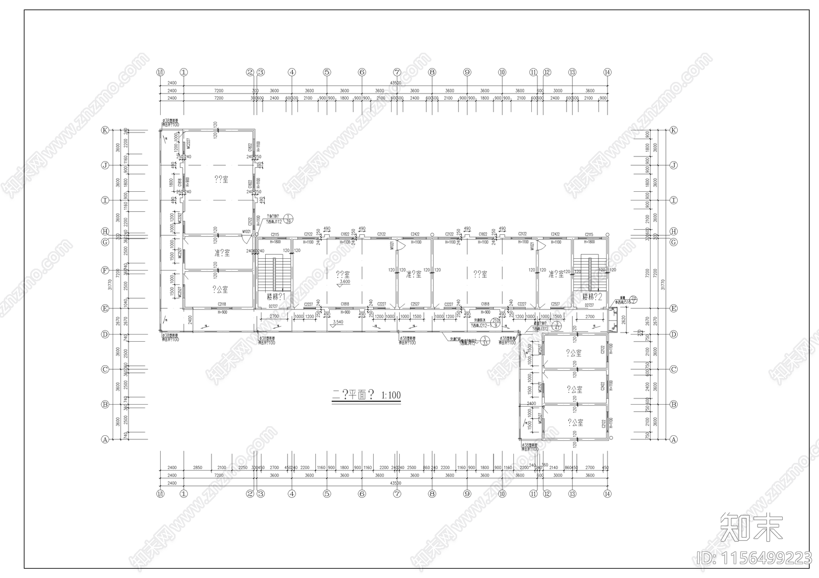 小学教学楼建筑cad施工图下载【ID:1156499223】