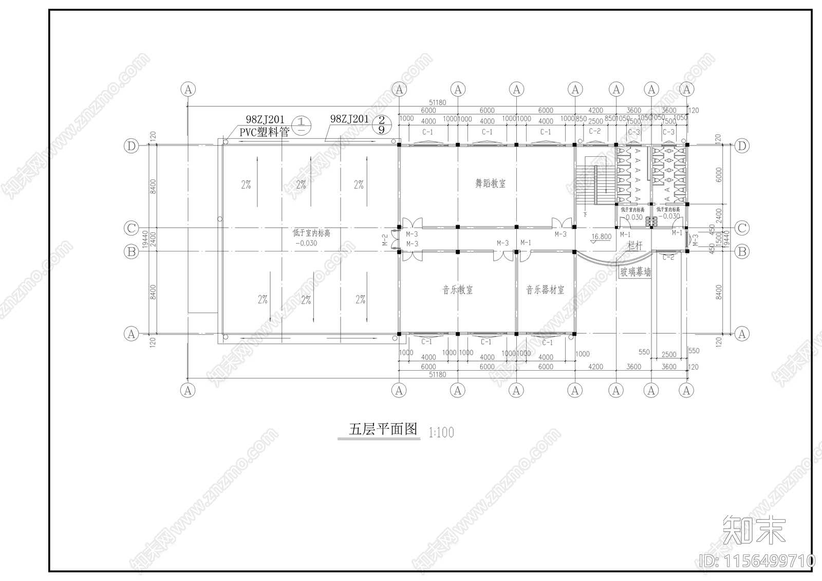 小学教学楼建筑cad施工图下载【ID:1156499710】