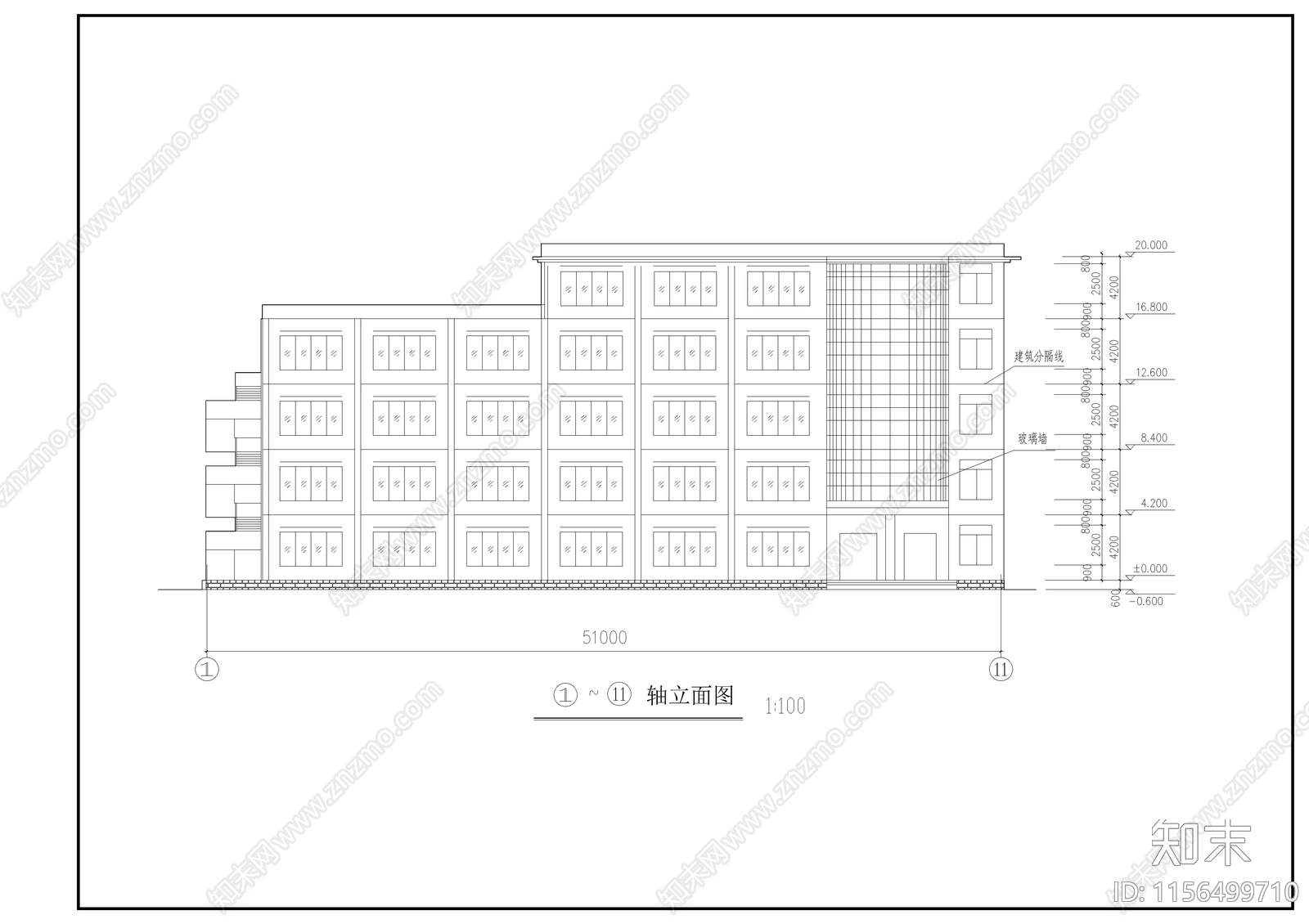 小学教学楼建筑cad施工图下载【ID:1156499710】