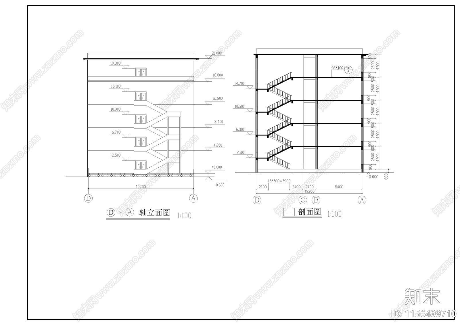 小学教学楼建筑cad施工图下载【ID:1156499710】