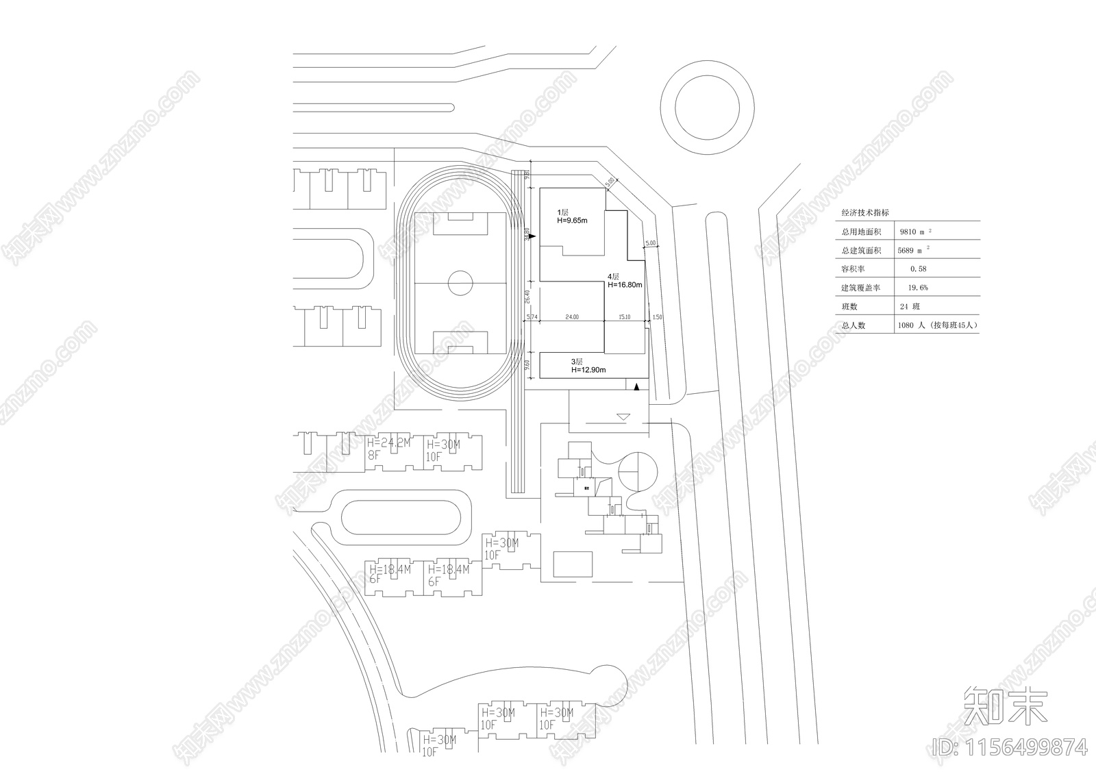 小学建筑cad施工图下载【ID:1156499874】