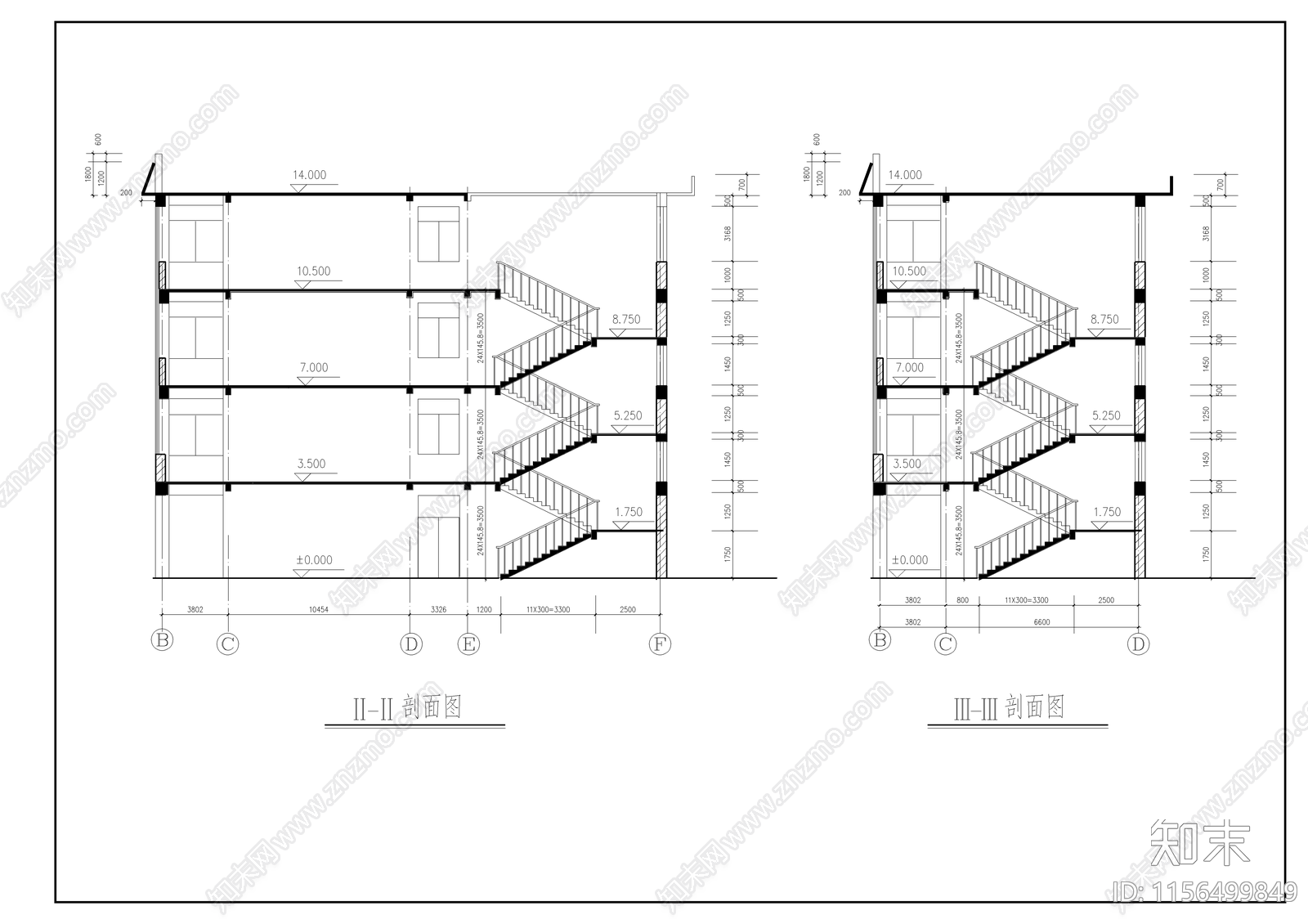 小学教学楼建施图cad施工图下载【ID:1156499849】