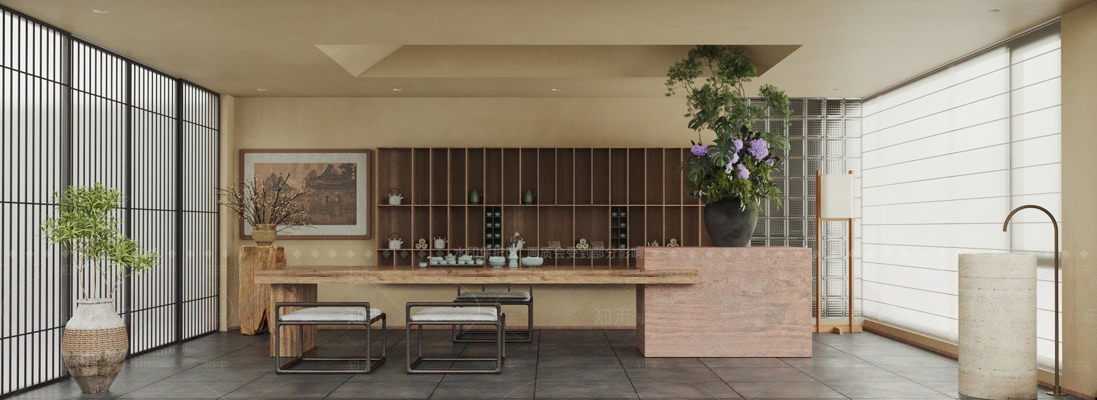 现代茶馆3D模型下载【ID:1214363559】