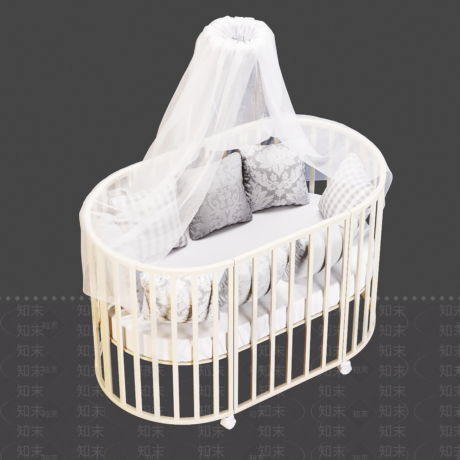 现代婴儿床3D模型下载【ID:1156516051】