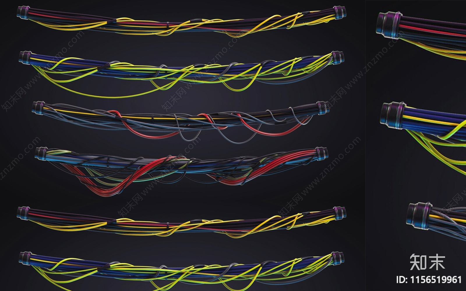现代工业电线电缆组合3D模型下载【ID:1156519961】