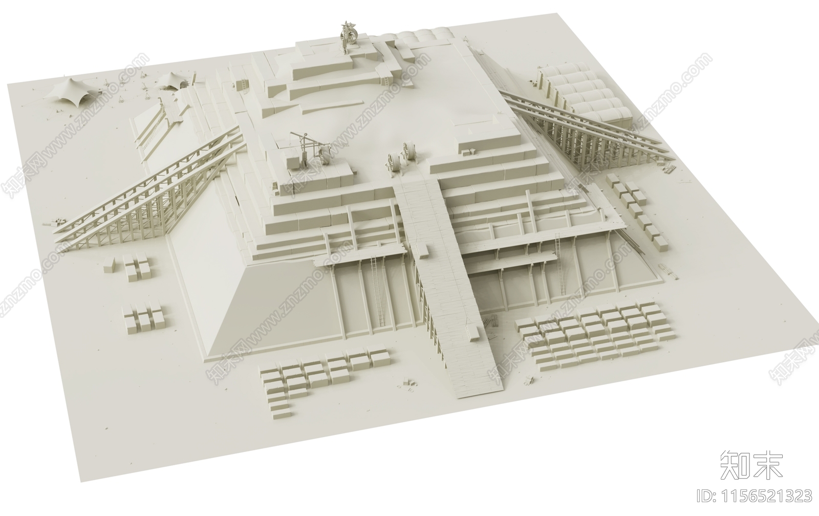 户外景观金字塔3D模型下载【ID:1156521323】