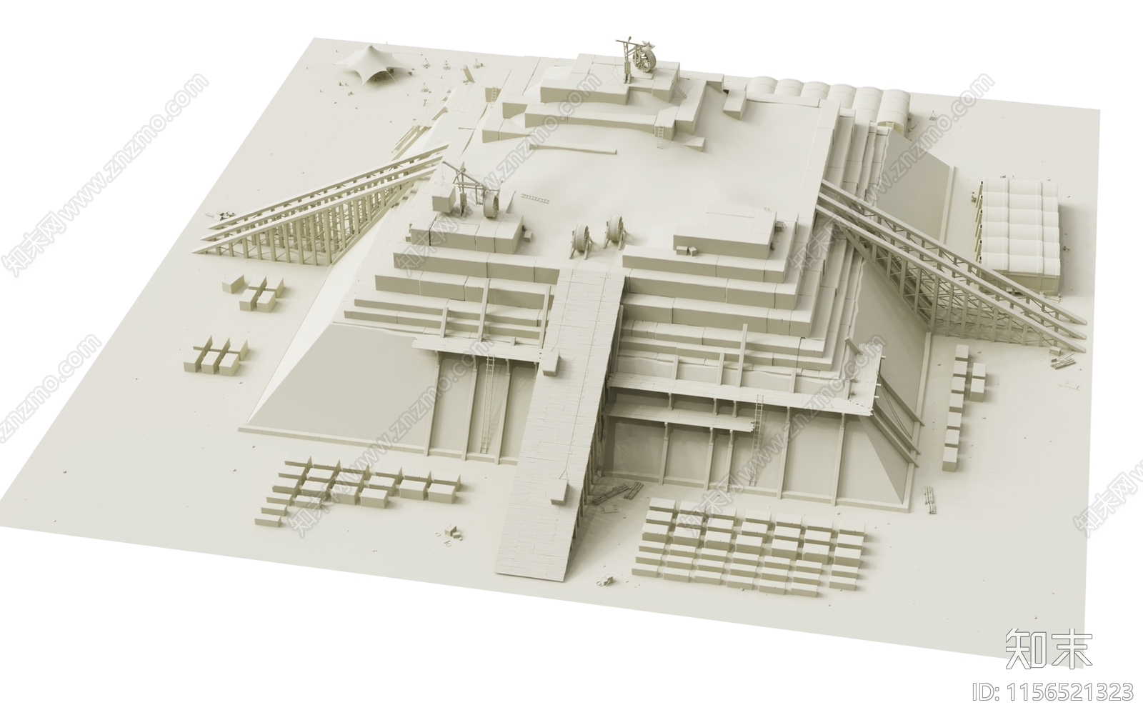 户外景观金字塔3D模型下载【ID:1156521323】