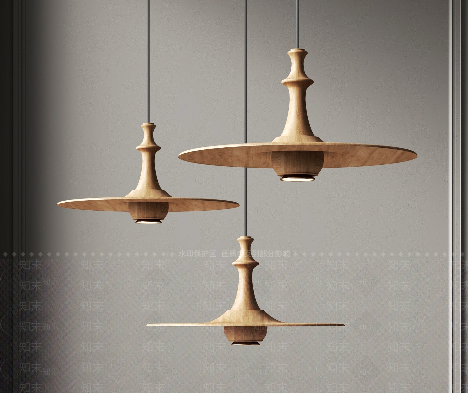 侘寂风吊灯3D模型下载【ID:1156524919】