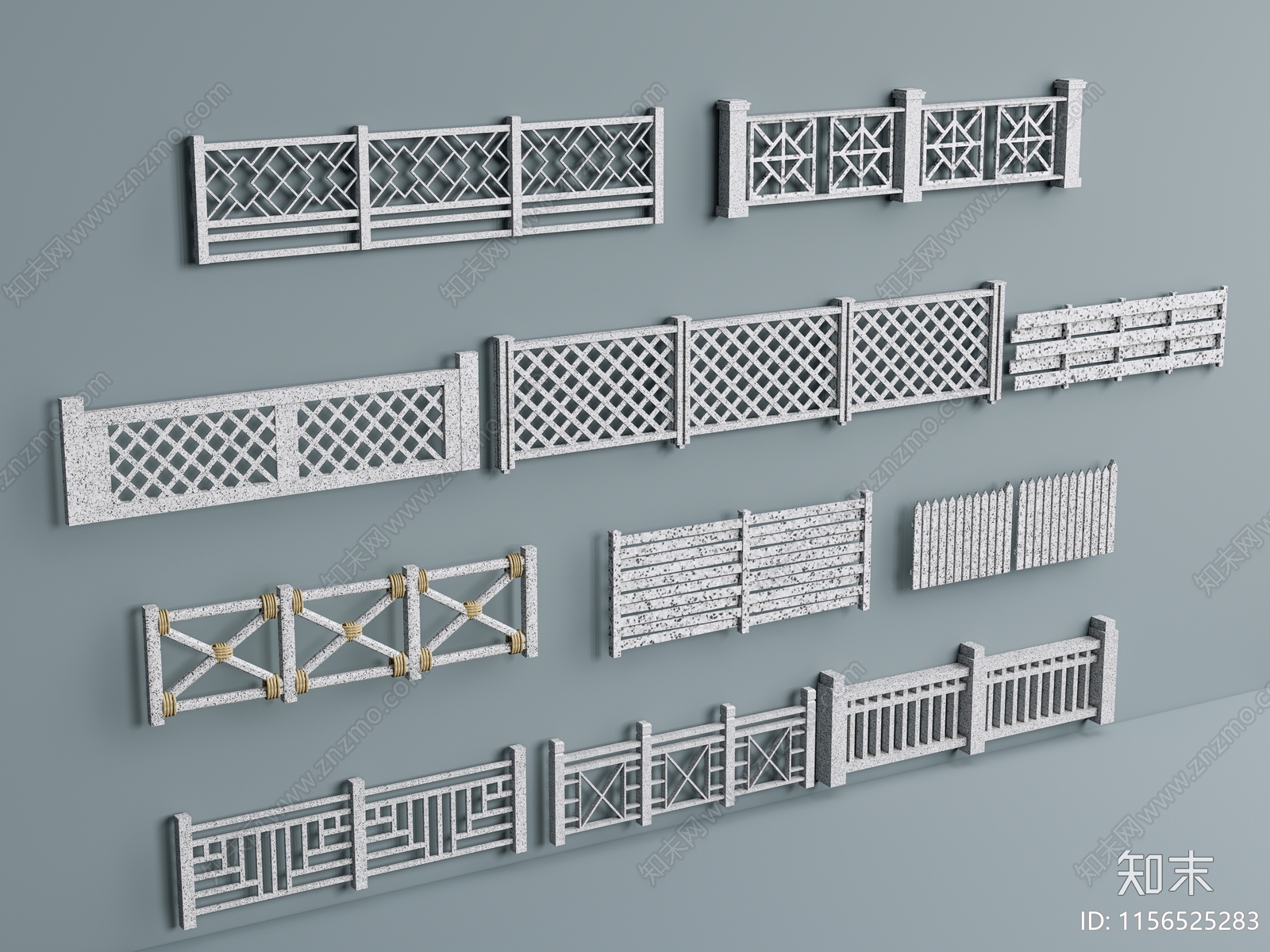 现代石栏杆SU模型下载【ID:1156525283】