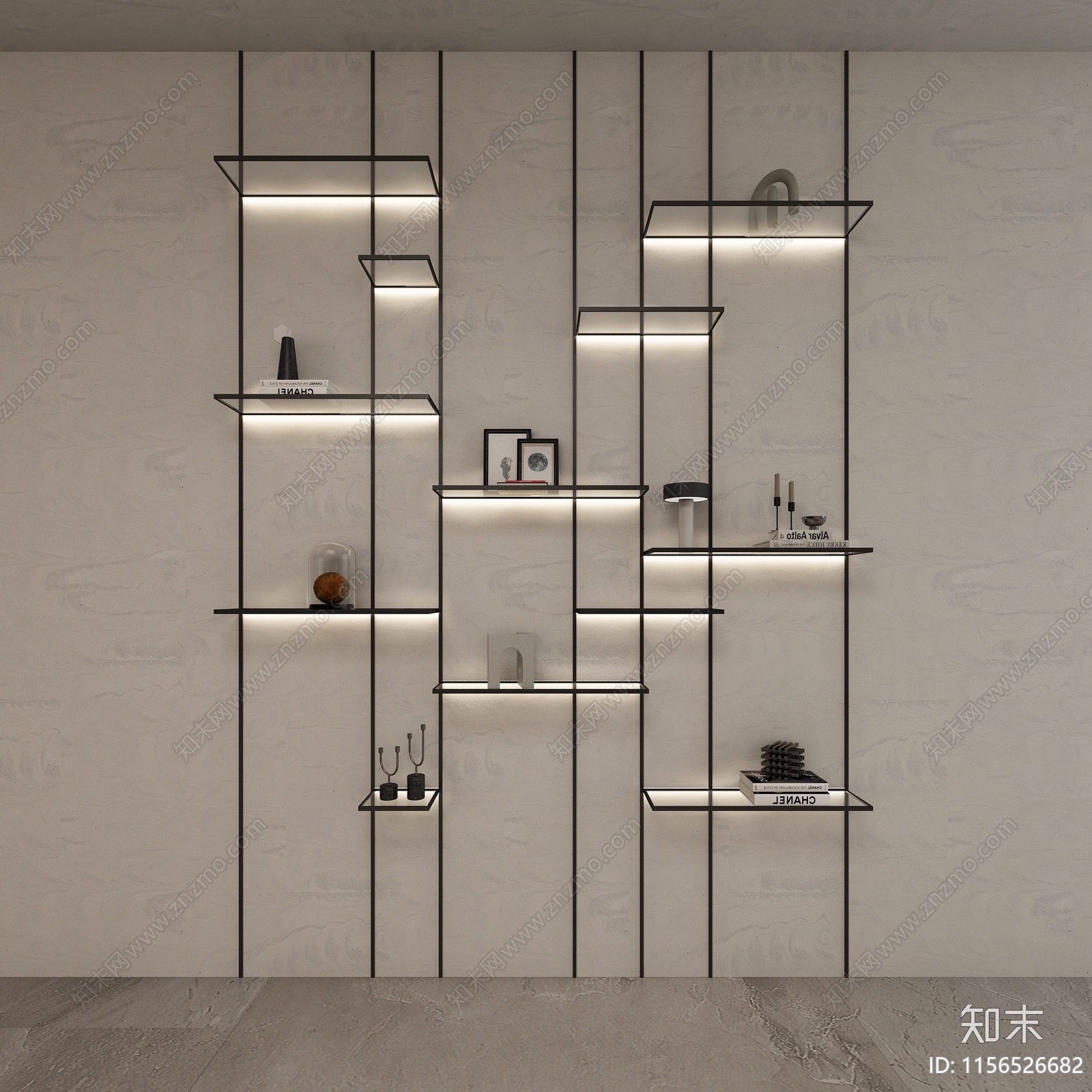 现代书架3D模型下载【ID:1156526682】
