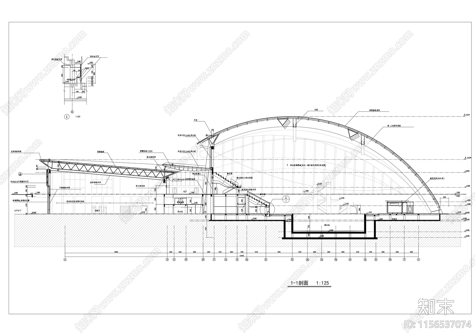 南京某游泳馆建筑方案图施工图下载【ID:1156537074】