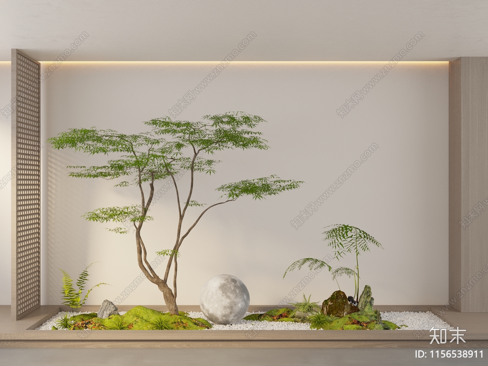 现代室内景观造景3D模型下载【ID:1156538911】