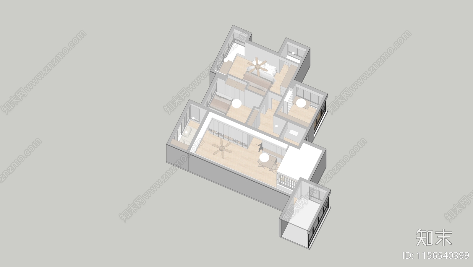 现代家具客厅SU模型下载【ID:1156540399】