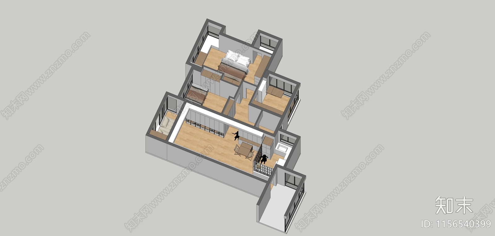 现代家具客厅SU模型下载【ID:1156540399】