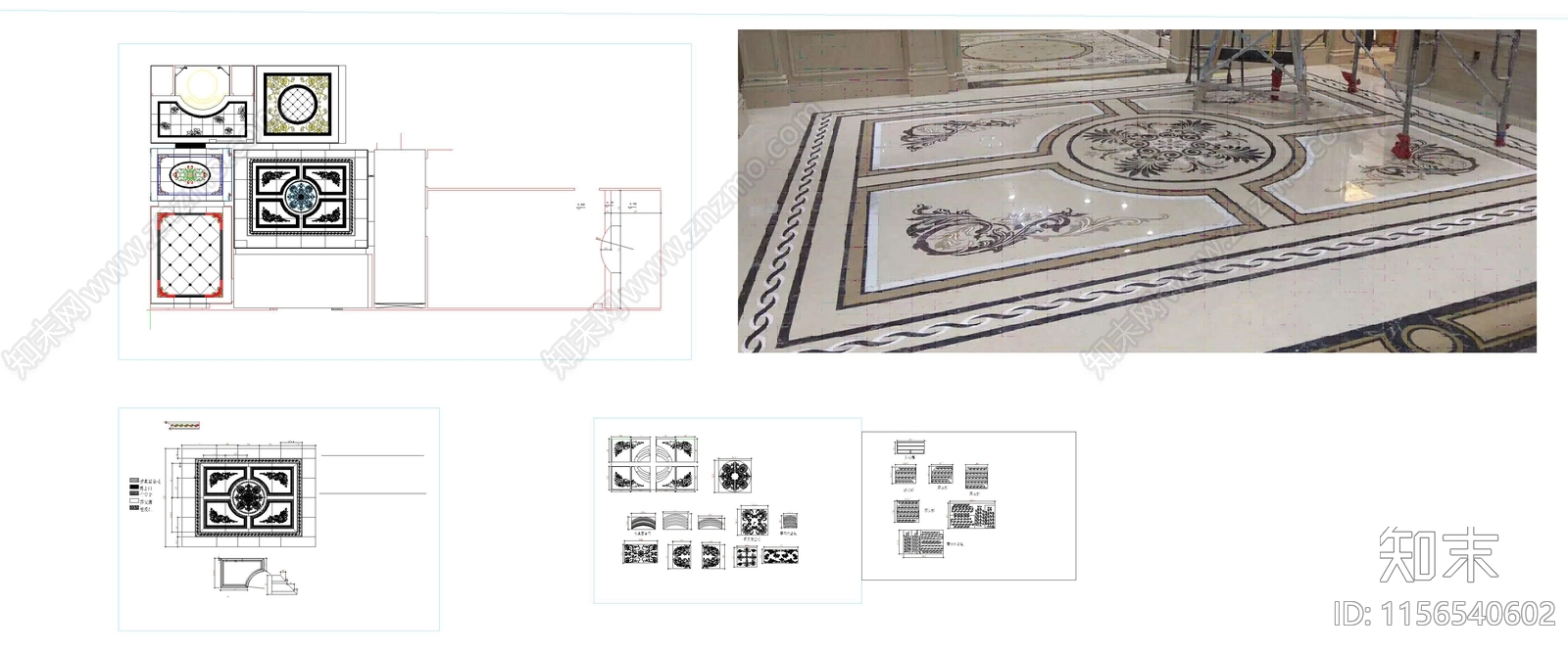 地面拼花CADcad施工图下载【ID:1156540602】