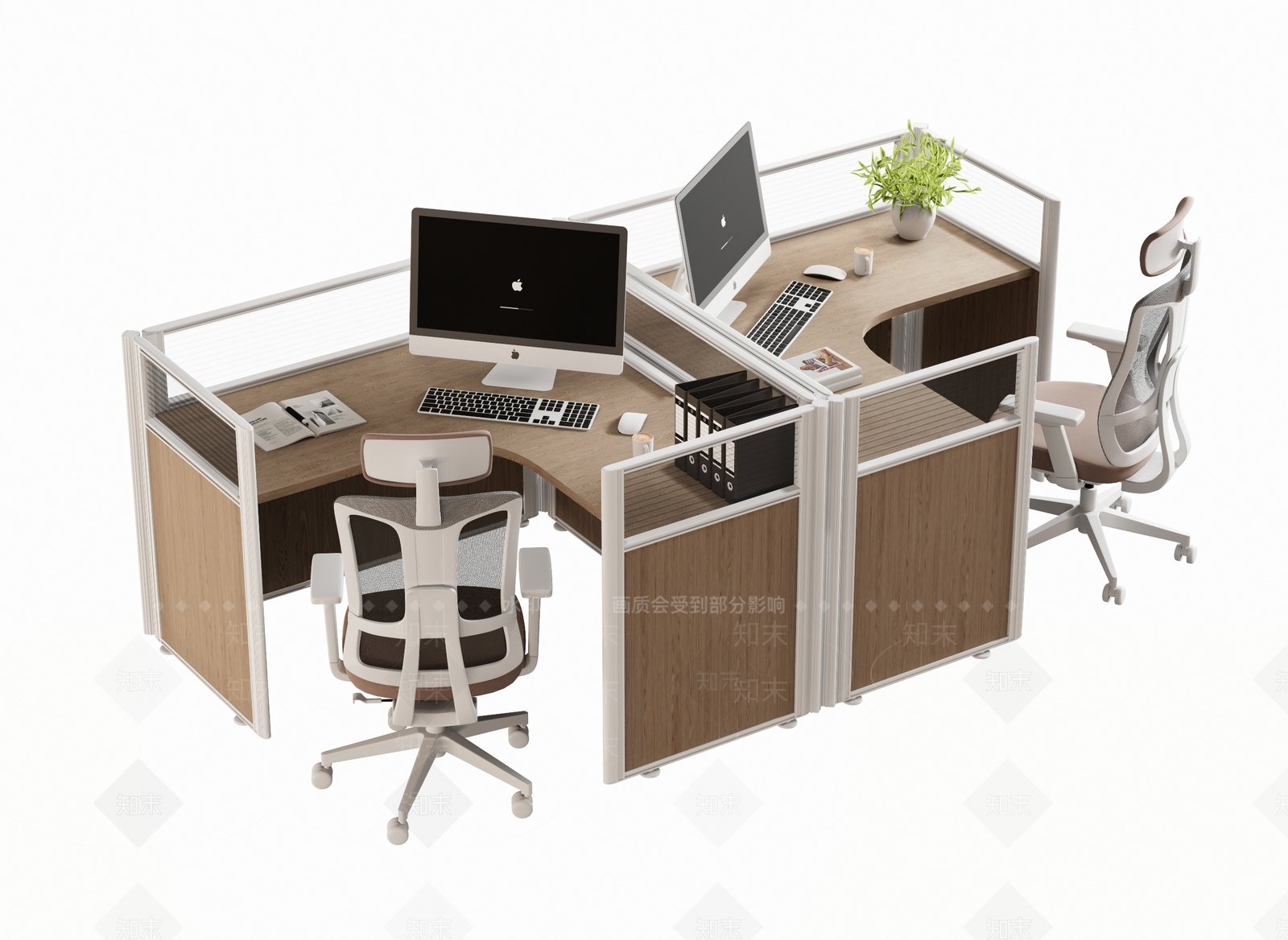现代办公桌椅3D模型下载【ID:1156541504】