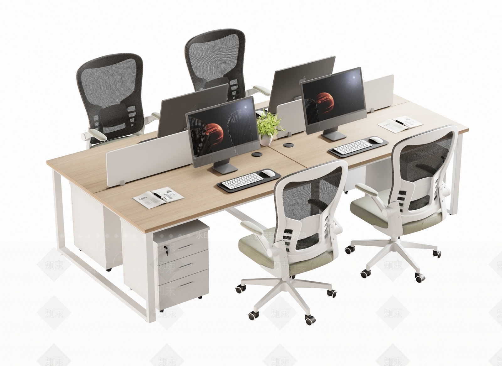 现代办公桌椅3D模型下载【ID:1156541615】