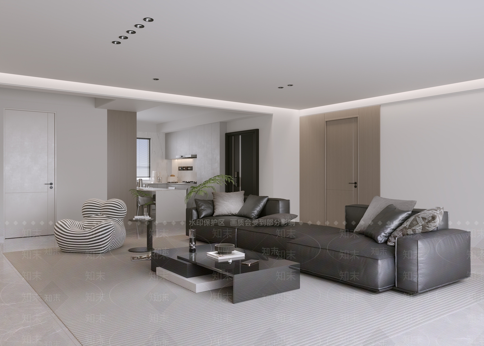 现代极简家具客厅3D模型下载【ID:1156543884】