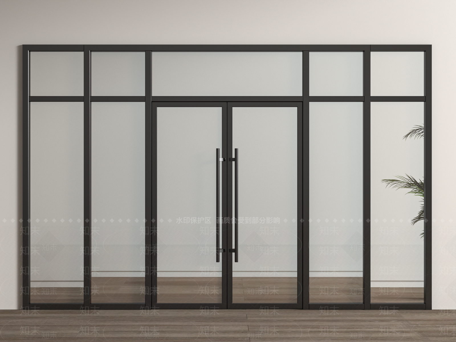 现代玻璃双开门3D模型下载【ID:1156542826】