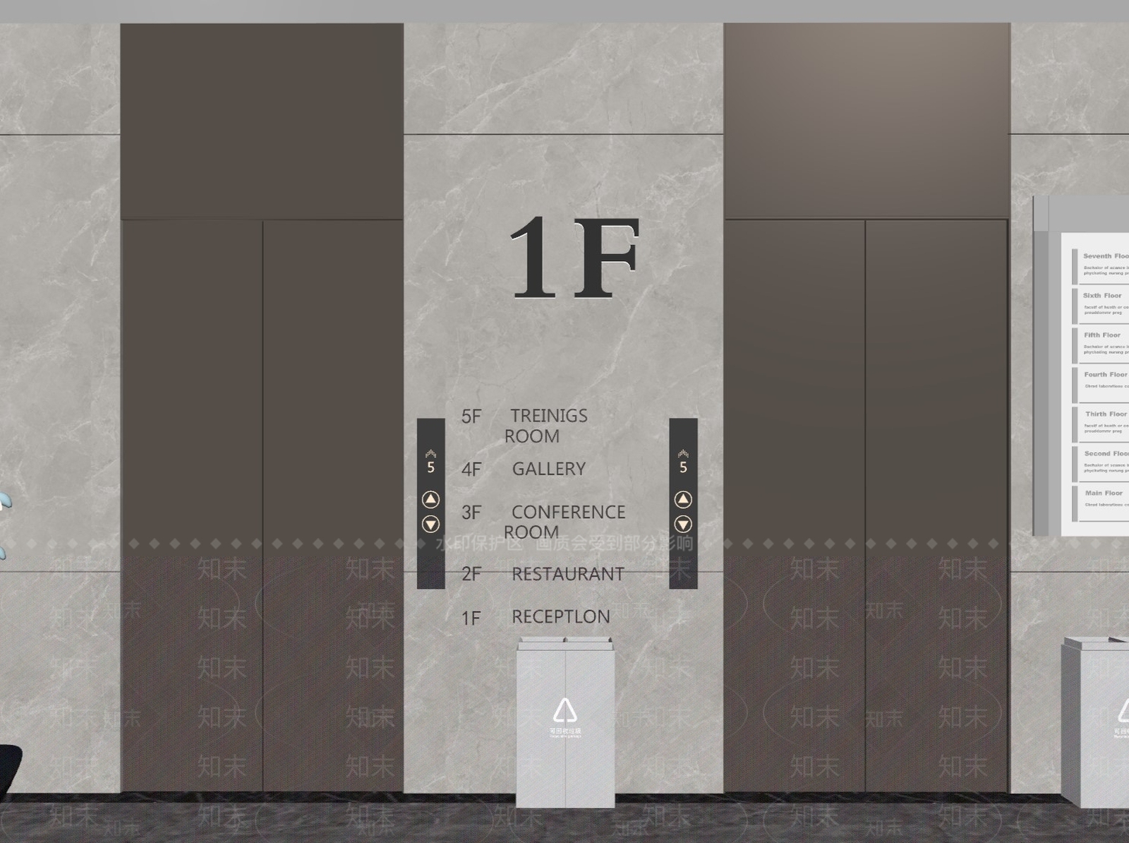 现代电梯间SU模型下载【ID:1156544739】